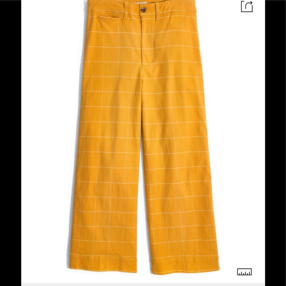 Madewell Emmett Windowpane Crop Wide Leg Pants